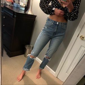 Distressed American Eagle Mom Jeans